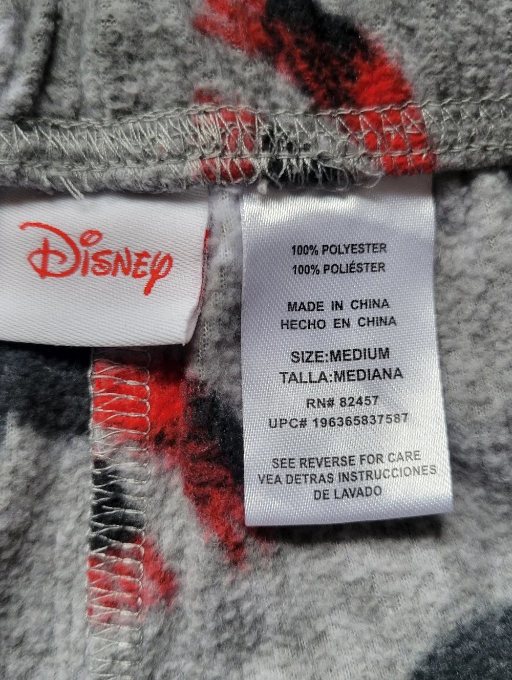 Disney Mickey Mouse Fleece Pajama Lounge Pants Mickey Print Gray Women's Medium - Picture 5 of 7